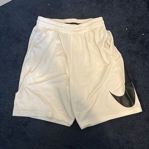 Large white Nike shorts with elastic waist band (no strings)